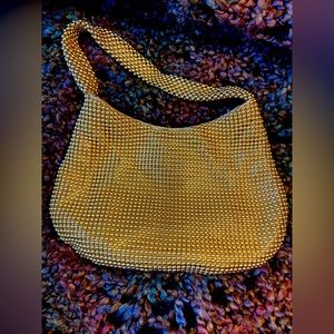 Vintage 40's Whiting & Davis Gold Metal Mesh Evening Bag